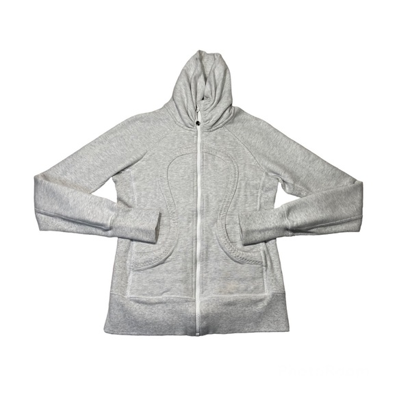 LULULEMON Womens Calm & Cozy Jacket Light Gray Size 4 - Picture 3 of 13